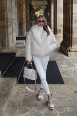 HOLLY CREAM OVERSIZED COLLAR PUFFER JACKET