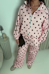 KAIA PINK POLKA DOT TRACKSUIT