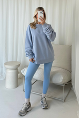 Laura light blue sweater and ultimate legging set