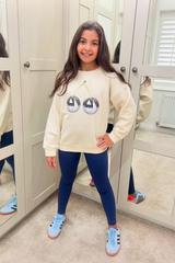 Mini disco cherry ecru printed sweater