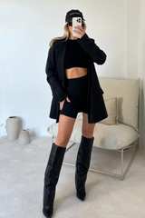 Amelia black oversized tailored blazer