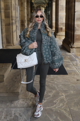 PARKER KHAKI PAISLEY BALOON SLEEVE PUFFER JACKET