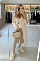 Betty cream long trench coat