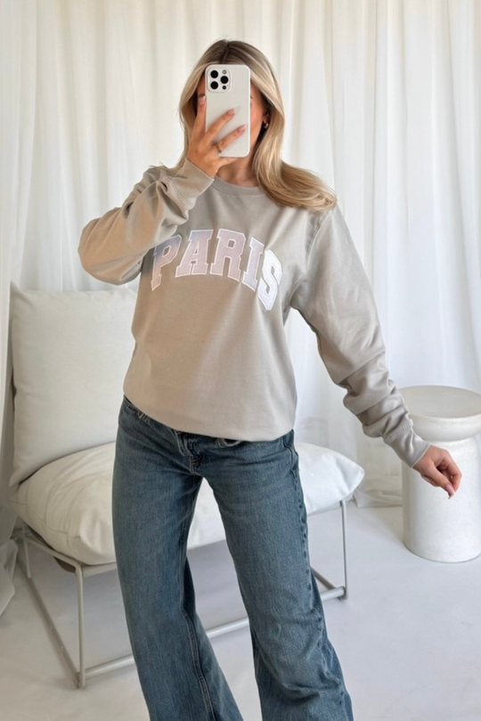 Paris stone embroidered sweater
