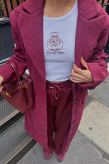 COUNTRY CLUB WHITE & BURGUNDY EMBROIDERED VEST
