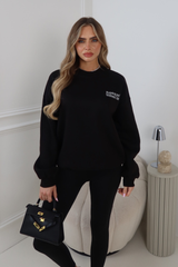 RUNNING & WELLNESS PRINTED BLACK SWEATER