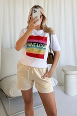 Saint louis lemon embroidered premium short tee coord