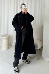 Casey black longline tailored jacket