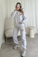 Breakfast club marl grey printed hoodie joggers loungewear