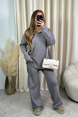 Sabrina grey knitted loungewear set