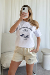 Sunshine state ecru embroidered premium t-shirt and shorts