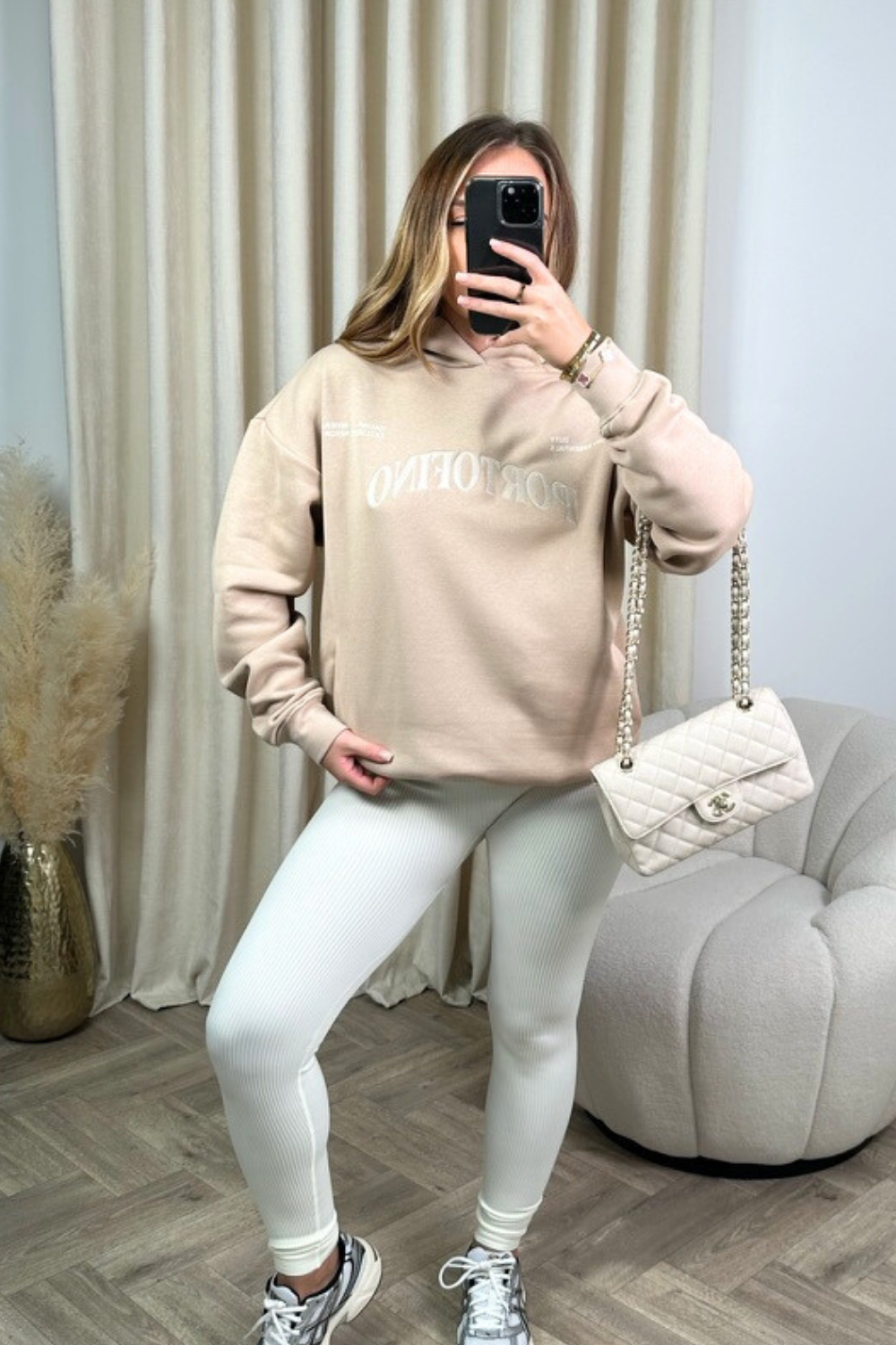 Portofino embroidered stone hoodie and legging set Glamify