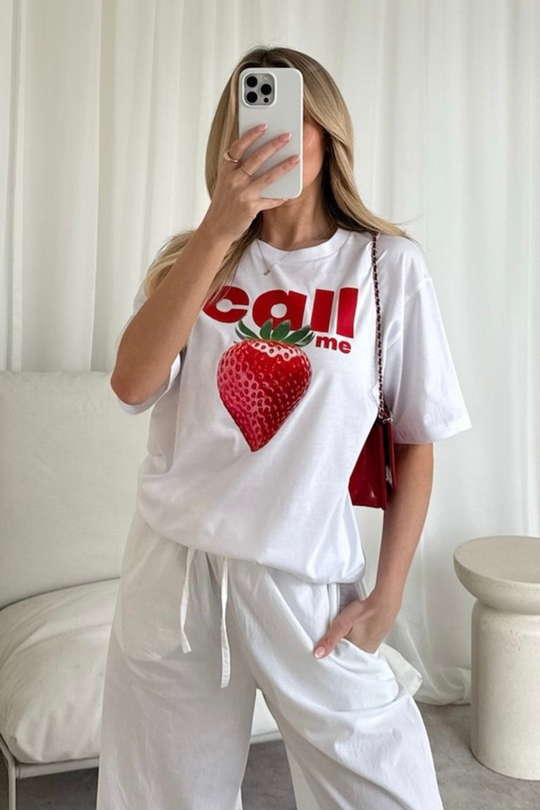Call me white Printed T-shirt