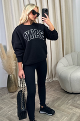 Saint black printed sweater