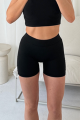 Khloe black hoodie and cycling short set