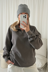 Konnie Grey Knit Beanie Hat Accessories