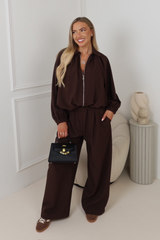 Natalie brown drape bomber co-ord
