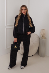RHODA BLACK SEQUIN ZIP JACKET TROUSER CO-ORD