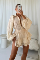 Becky beige embroided co-ord