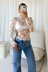 Fran white lace top