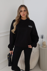 RUNNING & WELLNESS PRINTED BLACK SWEATER