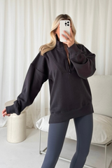 Chloe Steel Grey 3/4 Zip Sweater Loungewear