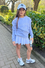 Mini wellness club marl grey embroidered sweater