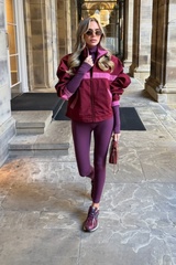 ASHLEY BURGUNDY AND PINK CONTRAST ZIP UP JACKET