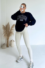 Monaco navy embroidered sweater premium essentials