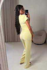 DAPHNE LEMON TOP AND TROUSER CO ORD TWO PIECE SET