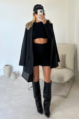 Amelia black oversized tailored blazer