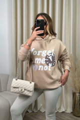 Forget me not stone printed  relaxed hoodie