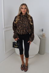 TALIAH LEOPARD PRINT ZIP UP JACKET WITH ADJUSTABLE SIDES