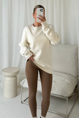 Laura ecru & caramel sweater and ultimate legging set