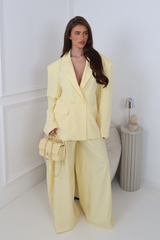 MAVIS LEMON BLAZER AND TROUSER CO ORD TWO PIECE SET
