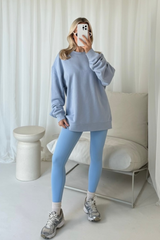 Laura light blue sweater and ultimate legging set
