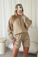 Siobhan stone bomber jacket and shorts loungewear