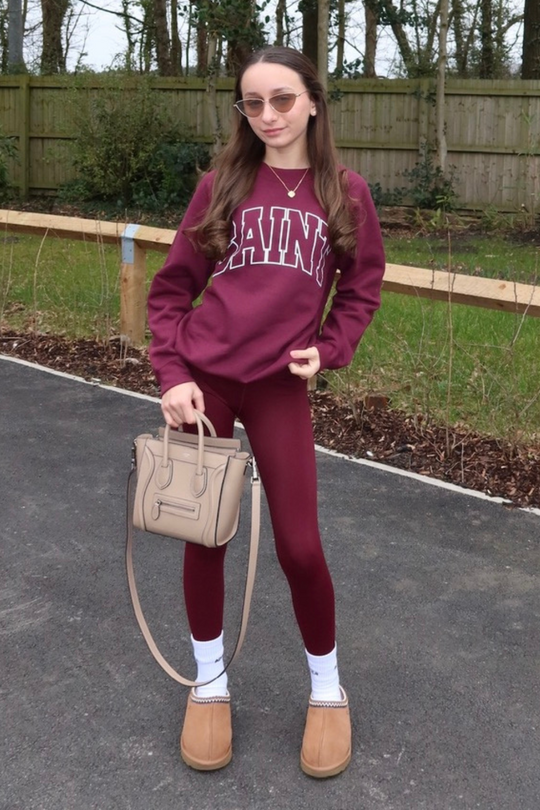 Mini Saint burgundy printed sweater