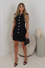 Blake black tailored sleeveless blazer dress
