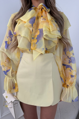 ESME LEMON SKIRT WITH HIDDEN SHORTS