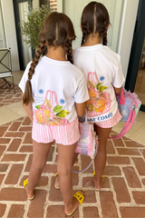 Mini lake como white printed t-shirt