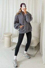 Maisie grey 3/4 zip fleece