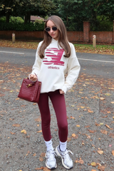Mini studio leisure athletics ecru printed hoodie