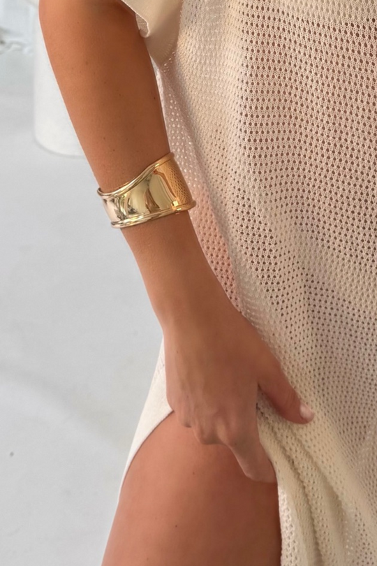 Lola gold open cuff bangle