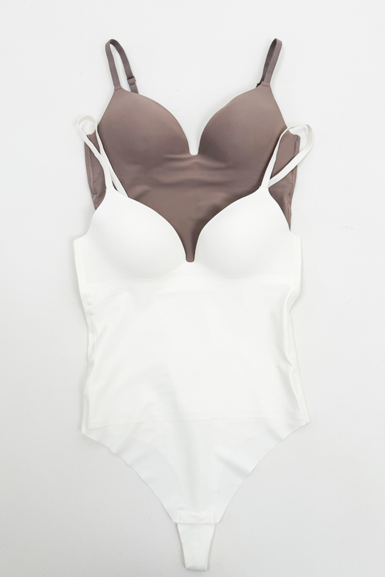 MULTI PACK FALLON WHITE & MOCHA BODYSUIT