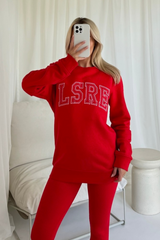 Studio LSRE red embroidered sweater