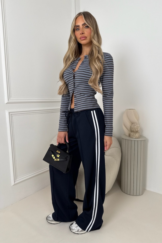Sasha navy stripe joggers