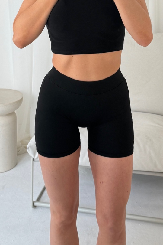 Zena black seamless cycling shorts