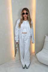 Rosie melange grey bomber jacket and straight leg jogger loungewear