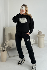 Hotel Pashmina black printed sweater joggers loungewear